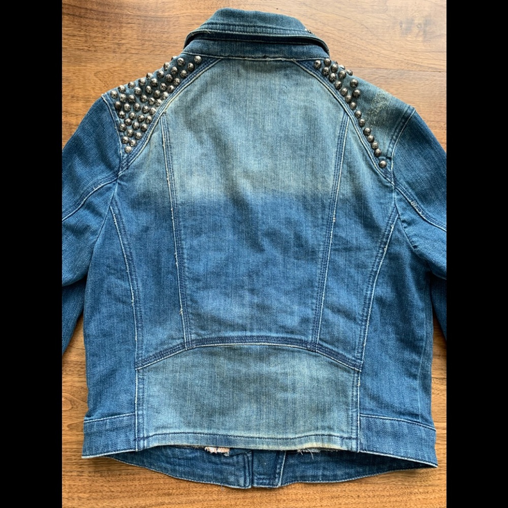 MOTO by Topshop Studded Sequin Denim Jacket - Picture 7 of 8